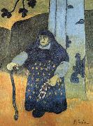 Paul Serusier old berton woman under a tee oil painting
